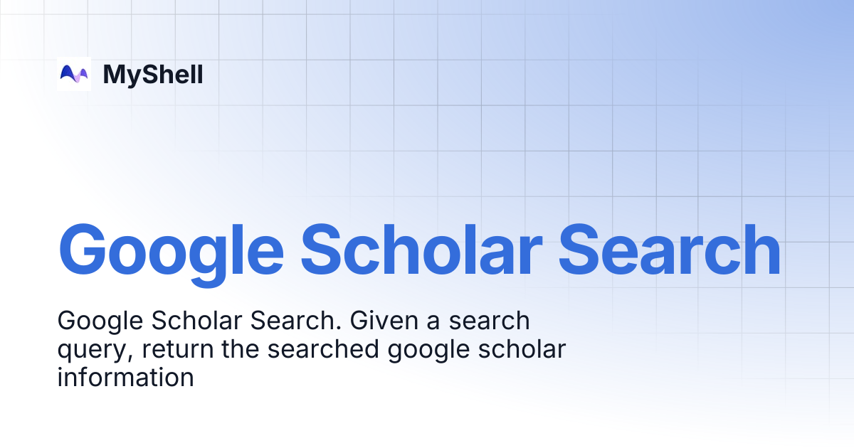 Google Scholar Search | 한국어 | MyShell